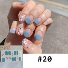 Load image into Gallery viewer, 14pcs/Sheet Full Cover Nail Stickers Daisy Polka Dot Nail Stickers Waterproof Tearable Nail Stickers Nail Art Supplies
