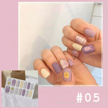 Load image into Gallery viewer, 14pcs/Sheet Cartoon Hand-painted Frosted Graffiti Nail Stickers Hit Color Nail Stickers Waterproof Tearable Nail Stickers Manicure Decoration
