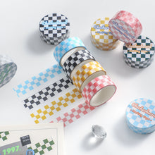Load image into Gallery viewer, 3M/Roll Checkerboard Washi Tape Creative Masking Tape INS DIY Scrapbooking Diary Decorative Stationery Supplies
