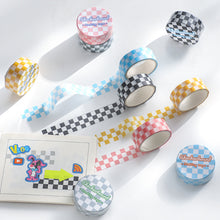 Load image into Gallery viewer, 3M/Roll Checkerboard Washi Tape Creative Masking Tape INS DIY Scrapbooking Diary Decorative Stationery Supplies
