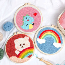 Load image into Gallery viewer, DIY Punch Needle Embroidery Kit Needlework for Beginner Punch Needle Cross Stitch Set/ DIY Cartoon Embroidery Painting Home Decor
