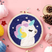 Load image into Gallery viewer, DIY Punch Needle Embroidery Kit Needlework for Beginner Punch Needle Cross Stitch Set/ DIY Cartoon Embroidery Painting Home Decor
