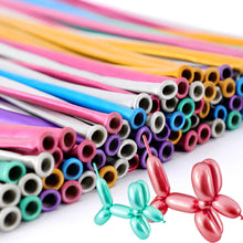 Load image into Gallery viewer, 10pcs Metallic Long Balloons DIY Strip Long Shape Balloon Tying Twist Modeling Balloon for Birthday Wedding Christmas Party
