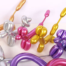 Load image into Gallery viewer, 10pcs Metallic Long Balloons DIY Strip Long Shape Balloon Tying Twist Modeling Balloon for Birthday Wedding Christmas Party
