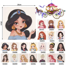 Load image into Gallery viewer, 20*20cm DIY Disney Princesses Painting Framed Canvas Painting Paint By Numbers Digital Painting Drawing Practice Birthday Gift Home Bedroom Wall Decoration
