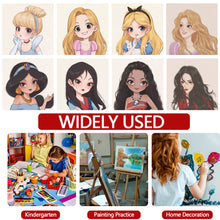 Load image into Gallery viewer, 20*20cm DIY Disney Princesses Painting Framed Canvas Painting Paint By Numbers Digital Painting Drawing Practice Birthday Gift Home Bedroom Wall Decoration
