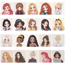 Load image into Gallery viewer, 20*20cm DIY Disney Princesses Painting Framed Canvas Painting Paint By Numbers Digital Painting Drawing Practice Birthday Gift Home Bedroom Wall Decoration
