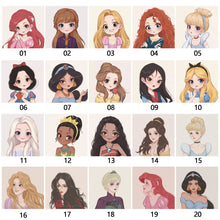 Load image into Gallery viewer, 20*20cm DIY Disney Princesses Painting Framed Canvas Painting Paint By Numbers Digital Painting Drawing Practice Birthday Gift Home Bedroom Wall Decoration
