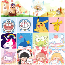Load image into Gallery viewer, 20*20cm Cartoon DIY Painting Framed Canvas Painting Paint By Numbers Digital Painting Drawing Practice Birthday Gift Home Bedroom Wall Decoration
