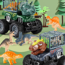 Load image into Gallery viewer, Mini Dinosaur Engineering Trucks Children Inertia Car Toy Excavators Boy Toy Car Transport Truck Model Car Kids Games
