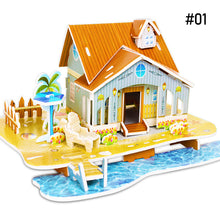 Load image into Gallery viewer, Children DIY 3D Assembled House Toy Manual House Simulation Villa Puzzle Castle Building Fun Puzzle Foam Board For Kids Gift
