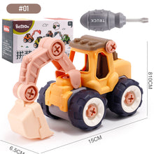 Load image into Gallery viewer, Children Detachable Assembly Excavator Toys Vehicle DIY Toys Assembly Disassembly Simulation Sliding Excavator Model
