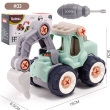 Load image into Gallery viewer, Children Detachable Assembly Excavator Toys Vehicle DIY Toys Assembly Disassembly Simulation Sliding Excavator Model

