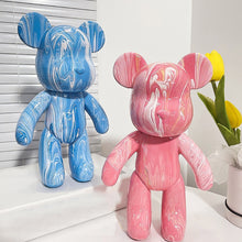 Load image into Gallery viewer, Handmade Diy Graffiti Bearbricklys Statue Figure Personality Creative Violent Bear Vinyl Fluid Bear Home Shop Decor
