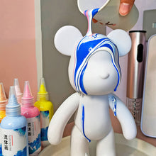 Load image into Gallery viewer, Handmade Diy Graffiti Bearbricklys Statue Figure Personality Creative Violent Bear Vinyl Fluid Bear Home Shop Decor
