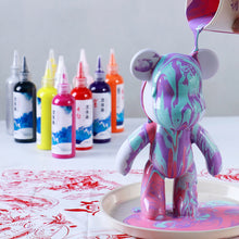 Load image into Gallery viewer, Handmade Diy Graffiti Bearbricklys Statue Figure Personality Creative Violent Bear Vinyl Fluid Bear Home Shop Decor
