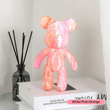 Load image into Gallery viewer, Handmade Diy Graffiti Bearbricklys Statue Figure Personality Creative Violent Bear Vinyl Fluid Bear Home Shop Decor
