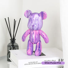 Load image into Gallery viewer, Handmade Diy Graffiti Bearbricklys Statue Figure Personality Creative Violent Bear Vinyl Fluid Bear Home Shop Decor
