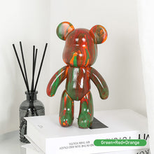 Load image into Gallery viewer, Handmade Diy Graffiti Bearbricklys Statue Figure Personality Creative Violent Bear Vinyl Fluid Bear Home Shop Decor
