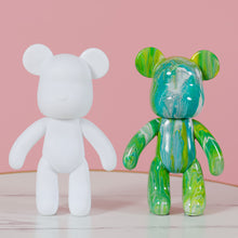 Load image into Gallery viewer, Handmade Diy Graffiti Bearbricklys Statue Figure Personality Creative Violent Bear Vinyl Fluid Bear Home Shop Decor
