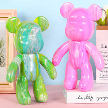 Load image into Gallery viewer, Handmade Diy Graffiti Bearbricklys Statue Figure Personality Creative Violent Bear Vinyl Fluid Bear Home Shop Decor
