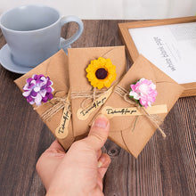 Load image into Gallery viewer, Vintage Kraft Paper Greeting Card DIY Handmade Flower Wish Card Thank You Card Blessing Card Party Invitation Card
