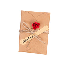 Load image into Gallery viewer, Vintage Kraft Paper Greeting Card DIY Handmade Flower Wish Card Thank You Card Blessing Card Party Invitation Card
