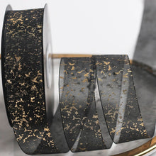 Load image into Gallery viewer, 25mm Polyester Gold Foil Textured Organza Ribbon Birthday Party Decoration Supplies Gift Box Wrapping Ribbons Handmade Material
