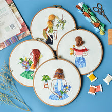 Load image into Gallery viewer, DIY Embroidery Handcraft Needlework Cross Stitch Kit Cotton Embroidery Painting Embroidery Hoop Home Decor
