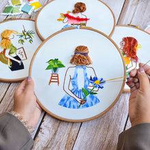 Load image into Gallery viewer, DIY Embroidery Handcraft Needlework Cross Stitch Kit Cotton Embroidery Painting Embroidery Hoop Home Decor
