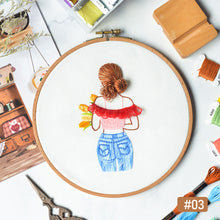 Load image into Gallery viewer, DIY Embroidery Handcraft Needlework Cross Stitch Kit Cotton Embroidery Painting Embroidery Hoop Home Decor
