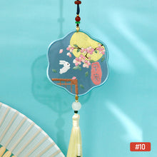 Load image into Gallery viewer, DIY Embroidery Amulet Handcraft DIY Needlework Easy Embroidery Kit Sewing Cloth Material kit Car Pendant
