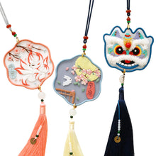 Load image into Gallery viewer, DIY Embroidery Amulet Handcraft DIY Needlework Easy Embroidery Kit Sewing Cloth Material kit Car Pendant
