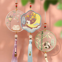 Load image into Gallery viewer, Handmade Embroidered Amulet DIY Needlework Easy Embroidery Kit Sewing Cloth Material kit Car Pendant
