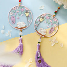 Load image into Gallery viewer, Handmade Embroidered Amulet DIY Needlework Easy Embroidery Kit Sewing Cloth Material kit Car Pendant

