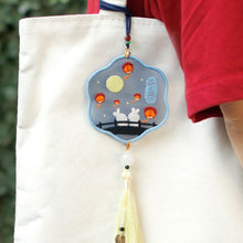 Load image into Gallery viewer, Handmade Embroidered Amulet DIY Needlework Easy Embroidery Kit Sewing Cloth Material kit Car Pendant
