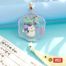 Load image into Gallery viewer, Handmade Embroidered Amulet DIY Needlework Easy Embroidery Kit Sewing Cloth Material kit Car Pendant
