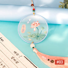 Load image into Gallery viewer, Handmade Embroidered Amulet DIY Needlework Easy Embroidery Kit Sewing Cloth Material kit Car Pendant
