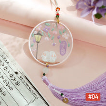 Load image into Gallery viewer, Handmade Embroidered Amulet DIY Needlework Easy Embroidery Kit Sewing Cloth Material kit Car Pendant
