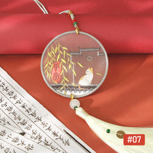 Load image into Gallery viewer, Handmade Embroidered Amulet DIY Needlework Easy Embroidery Kit Sewing Cloth Material kit Car Pendant

