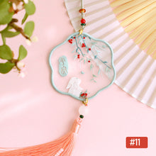 Load image into Gallery viewer, Handmade Embroidered Amulet DIY Needlework Easy Embroidery Kit Sewing Cloth Material kit Car Pendant

