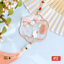 Load image into Gallery viewer, Handmade Embroidered Amulet DIY Needlework Easy Embroidery Kit Sewing Cloth Material kit Car Pendant
