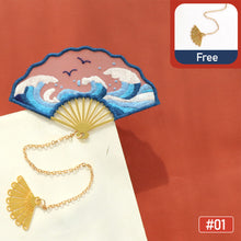 Load image into Gallery viewer, Handmade Embroidered Amulet DIY Needlework Easy Embroidery Kit Sewing Cloth Material kit Bookmarks Pendant
