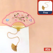 Load image into Gallery viewer, Handmade Embroidered Amulet DIY Needlework Easy Embroidery Kit Sewing Cloth Material kit Bookmarks Pendant
