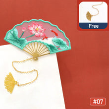 Load image into Gallery viewer, Handmade Embroidered Amulet DIY Needlework Easy Embroidery Kit Sewing Cloth Material kit Bookmarks Pendant
