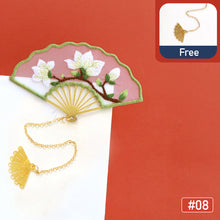 Load image into Gallery viewer, Handmade Embroidered Amulet DIY Needlework Easy Embroidery Kit Sewing Cloth Material kit Bookmarks Pendant
