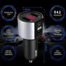 Load image into Gallery viewer, Bluetooth FM Transmitter Audio Aux Modulator Dual USB Fast Car Charger Bluetooth Handsfree Calling Car Kit Car Radio MP3 Player

