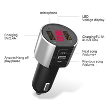 Load image into Gallery viewer, Bluetooth FM Transmitter Audio Aux Modulator Dual USB Fast Car Charger Bluetooth Handsfree Calling Car Kit Car Radio MP3 Player
