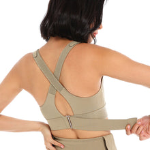 Load image into Gallery viewer, Women Sports Bras Tights Crop Top Yoga Vest Front Zipper Plus Size Adjustable Strap Shockproof Yoga Fitness Athletic Brassiere
