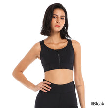 Load image into Gallery viewer, Women Sports Bras Tights Crop Top Yoga Vest Front Zipper Plus Size Adjustable Strap Shockproof Yoga Fitness Athletic Brassiere

